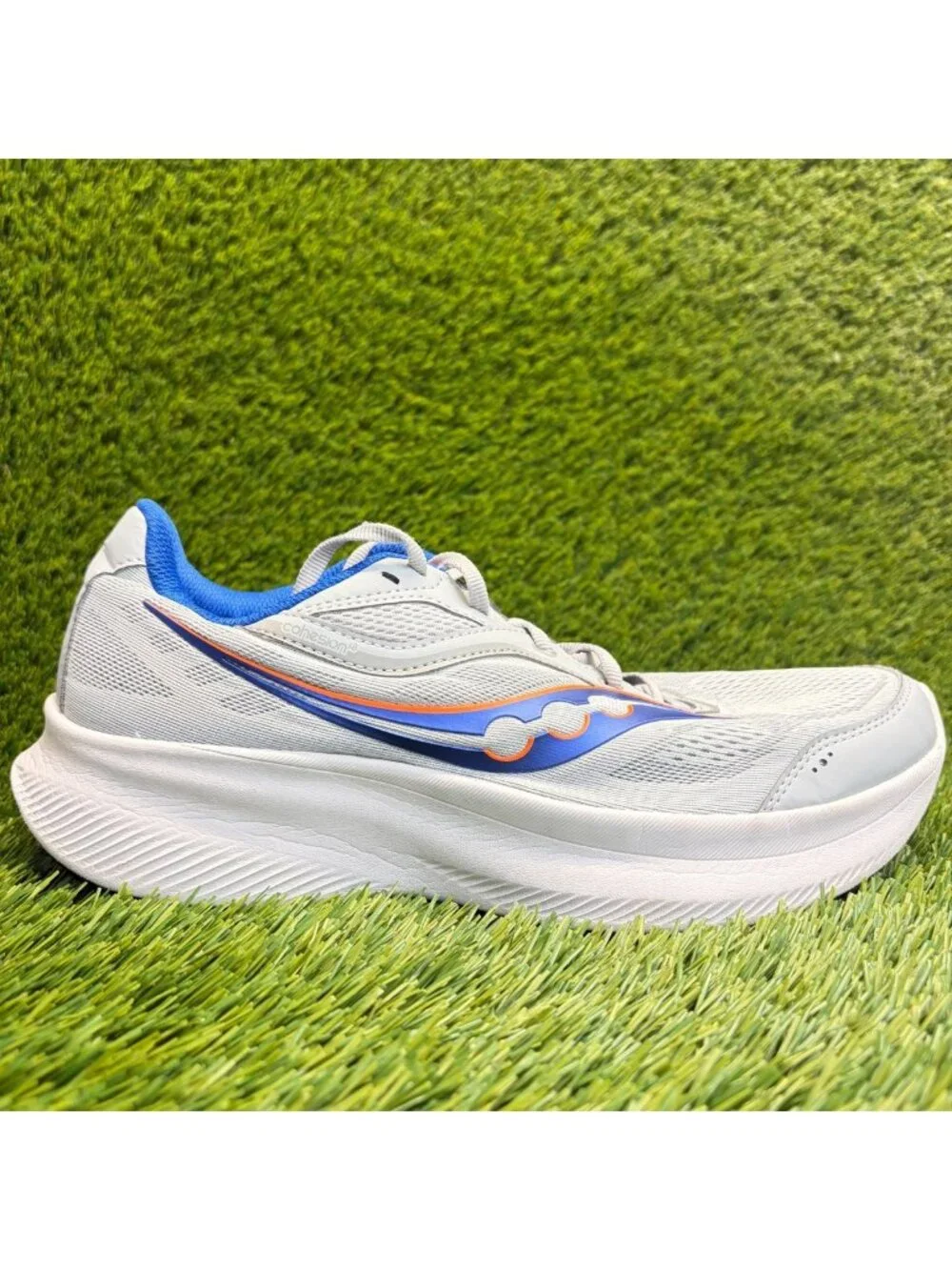 Saucony Cohesion 18 Mens Size 9.5 Gray Blue Athletic Running Shoes Sneakers